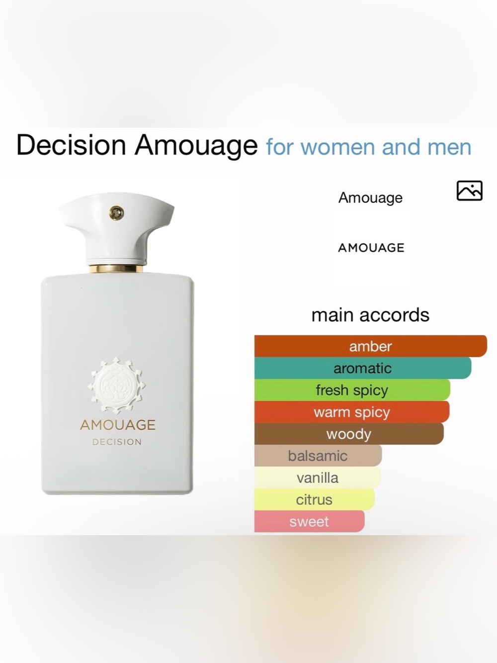 Amouage decision 2ml sample nwt